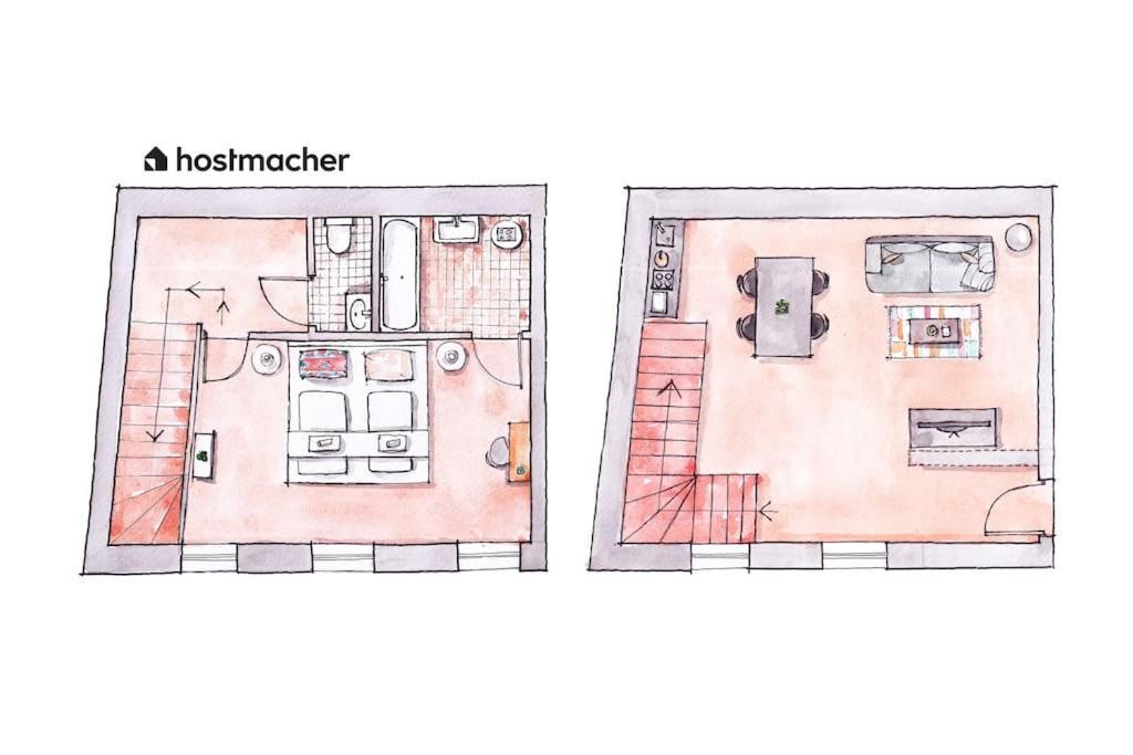 Neat 1Br Duplex By Metro And Center By Hm Lägenhet Wien Exteriör bild